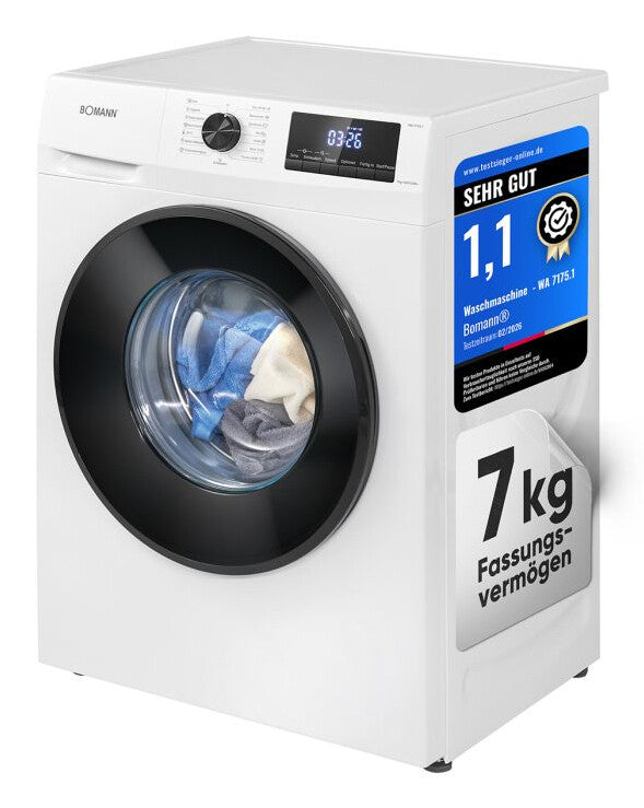 Bomann WA 7175.1 vaskemaskine Front-læsning 7 kg 1400 rpm Hvid