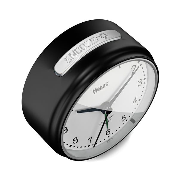 Mebus 25806 vækkeur Quartz alarmur Sort, Hvid