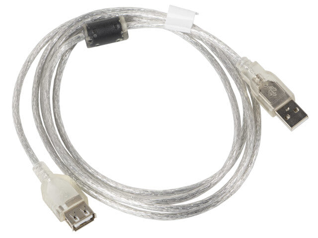 Lanberg CA-USBE-12CC-0018-TR USB-kabel USB 2.0 1,8 m USB A 0,48 Gbit/sek. Transparent