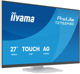 iiyama ProLite T2752MSC-W1AG computerskærm 68,6 cm (27") 1920 x 1080 pixel Fuld HD LCD Berøringsskærm Hvid