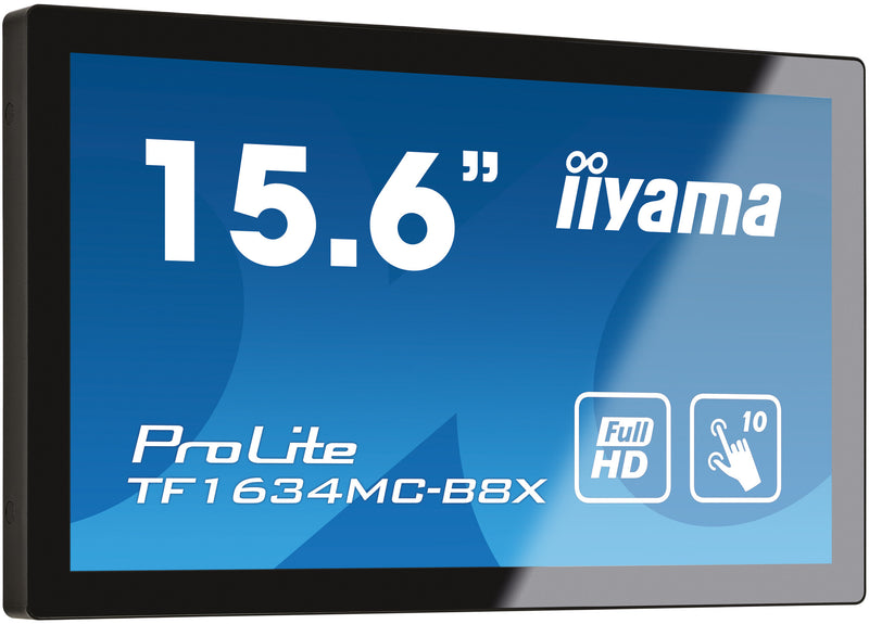 iiyama ProLite TF1634MC-B8X computerskærm 39,6 cm (15.6") 1920 x 1080 pixel Fuld HD LED Berøringsskærm Multibruger Sort