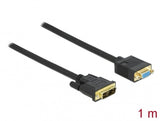 DeLOCK 86752 videokabel adapter 1 m DVI VGA (D-Sub) Sort