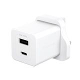 PanzerGlass empower™ by ® Turbo 35W Oplader inkl. USB-C + USB-A | UK Stik | Silver White
