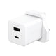 PanzerGlass empower™ by ® Turbo 35W Oplader inkl. USB-C + USB-A | UK Stik | Silver White
