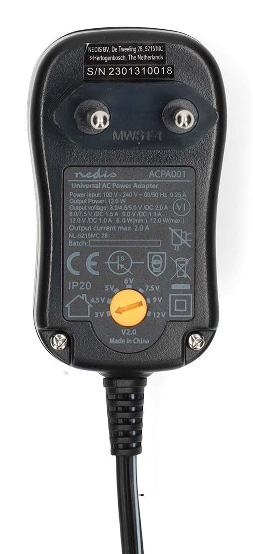 Nedis ACPA001 strømadapter og vekselret Indendørs 12 W Sort