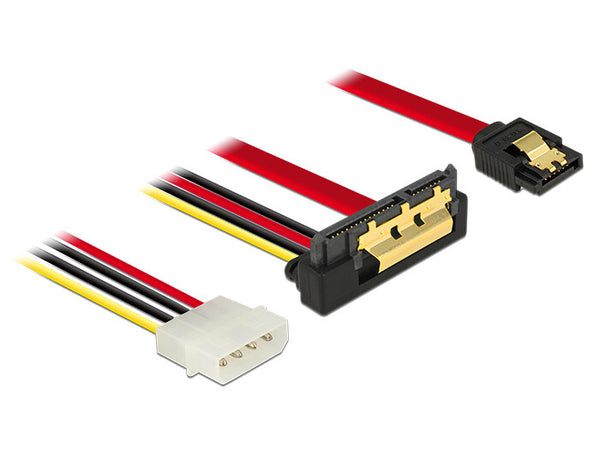 DeLOCK 85231 SATA-kabel 0,3 m SATA 7-pin + Molex (4-pin) SATA 22-pin Sort