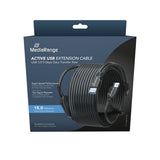 MediaRange MRCS244 USB-kabel USB 3.2 Gen 1 (3.1 Gen 1) 15 m 2 x USB A USB A 5 Gbit/sek. Sort