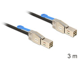 DeLOCK 83396 Serial Attached SCSI (SAS)-kabel 3 m Sort, Sølv