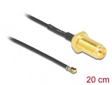 DeLOCK 12656 koaxial kabel 0,2 m RP-SMA MHF 4L LK Sort