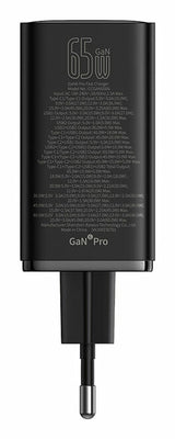 Baseus GaN6 Pro Universel Sort Vekselstrøm Hurtig opladning Indendørs