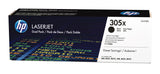 HP Originale 305X LaserJet-tonerpatroner med høj kapacitet, sort, 2-pak