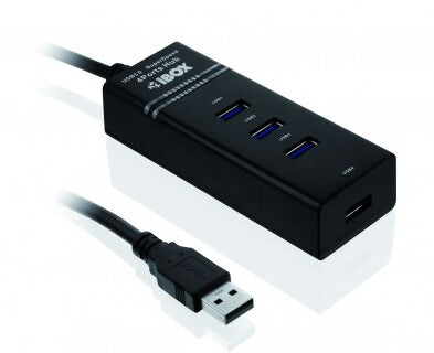 iBox IUH3FB interface hub 5000 Mbit/s Sort