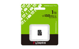 Kingston Technology 1 TB micSDXC Canvas Select Plus Gen3 150R A1, enkelt pakke uden ADP
