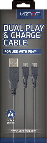 Venom VS2794 USB-kabel USB 2.0 USB A 2 x Micro-USB B Sort