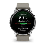 Garmin Venu 4 3,56 cm (1.4") AMOLED 45 mm Digital 454 x 454 pixel Berøringsskærm Sølv Wi-Fi GPS (satellit)