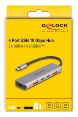DeLOCK 64302 dockingstation Ledningsført USB 3.2 Gen 2 (3.1 Gen 2) Type-C Grå