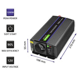 Qoltec Monolith strømadapter og vekselret Auto/indendørs 600 W Sort