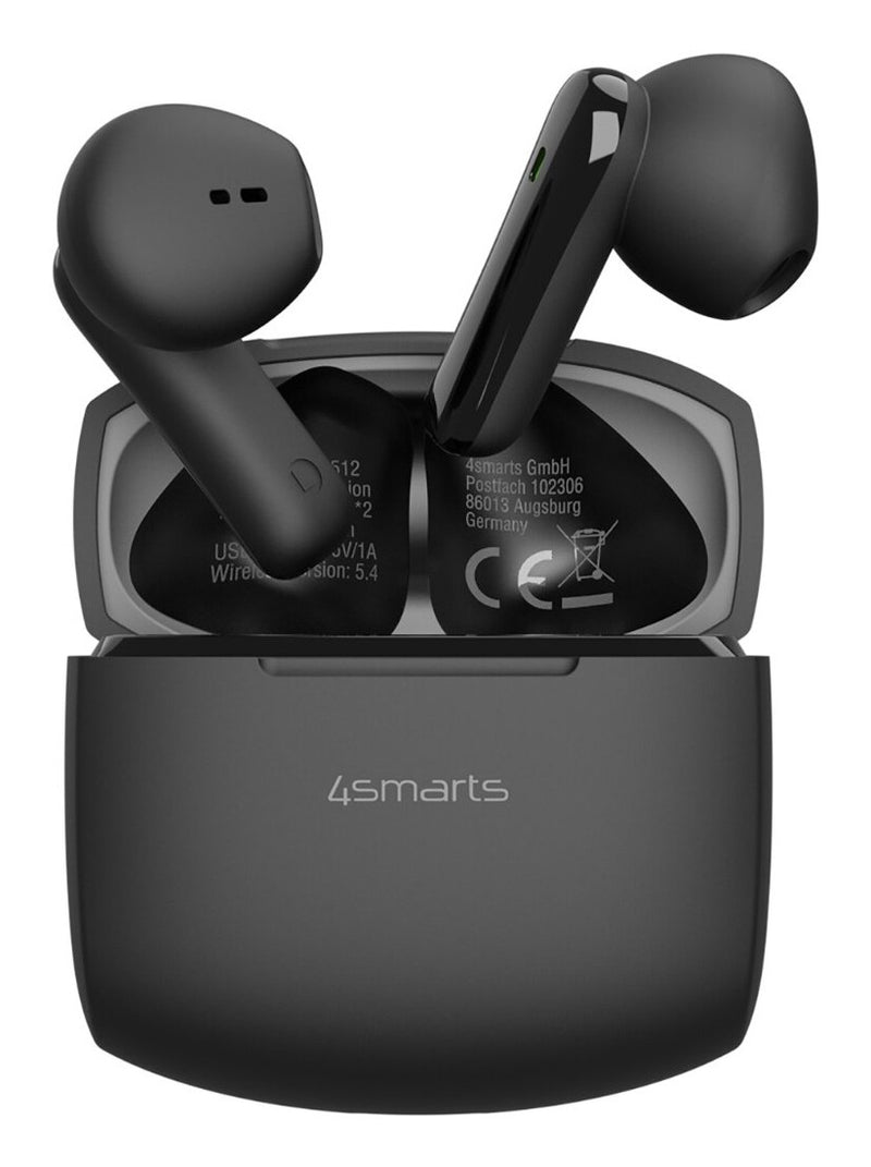 4smarts SkyBuds Air Headset True Wireless Stereo (TWS) I ørerne Opkald/Musik/Sport/Hverdag Bluetooth Sort
