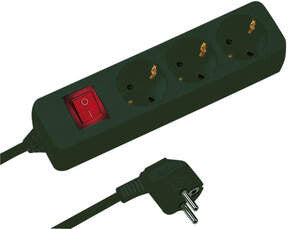 REV 512371555 overspændingsbeskytter Sort 3 AC stikkontakt(er) 250 V 1,4 m