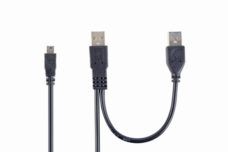 Gembird 0.9m 2x USB 2.0 A/mini-B M USB-kabel 0,9 m Micro-USB A Mini-USB B Sort