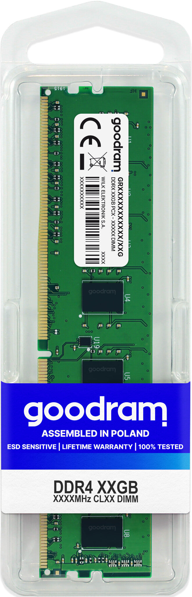 Goodram GR2666D464L19S/8G hukommelsesmodul 8 GB 1 x 8 GB DDR4 288-pin DIMM