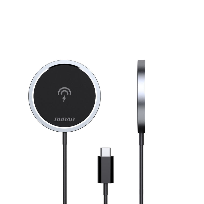 DUDAO Kit 15W Magnetic Wireless Charger Qi and 20W AC MagSafe Compatible White Smartphone Sort USB Trådløs opladning Hurtig opladning Indendørs