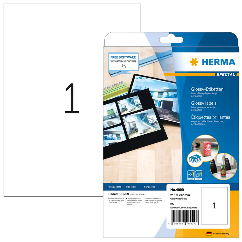 HERMA 4909 print etiket Hvid Selvklæbende printeretiket