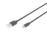 Digitus AK-300110-010-S USB-kabel USB 2.0 1 m USB A Micro-USB B 0,48 Gbit/sek. Sort