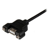 StarTech.com USBPNLAFAM1 USB-kabel USB 2.0 0,3 m USB A Sort