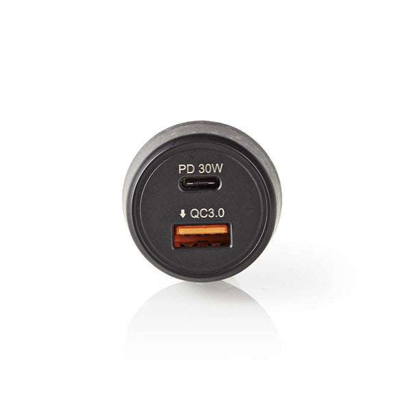 Nedis CCPD30W100BK oplader til mobil enhed Smartphone Sort Cigartænder Hurtig opladning Automatisk
