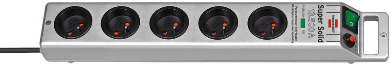 Brennenstuhl 1153344315 overspændingsbeskytter Sølv 5 AC stikkontakt(er) 230 V 2,5 m