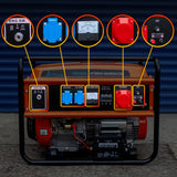 Extralink EX.30370 motor-generator 5000 W 25 L Naturgas, Flydende petroliumsgas (LPG), Benzin Sort, Orange