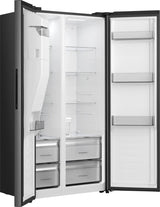 Hisense RS5P528STFE side-by-side køle-fryseskab Fritstående 528 L Sort