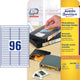 Avery L6022REV-25 selvklæbende etiket Afrundet rektangel Aftagelig Hvid 2400 stk
