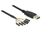 DeLOCK 1.8m USB2.0-A/TTL 6-p USB-kabel 1,8 m USB A Sort
