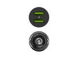 Green Cell GC CADM-GC-36AA - USB-Ladegeraet 36 W 2x USB-A schwarz Lommelygte, GPS, Hovedtelefoner, Mobiltelefon, Navigator, Andet, Bærbar højttaler, Strømbank, Smartphone, SmartWatch, Tablet, Telefon, Universel Sort Cigartænder Hurtig opladning Automatisk