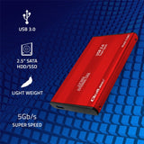 Qoltec 51860 drevkabinet HDD/SSD kabinet Rød 2.5"