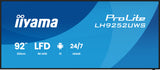 iiyama LH9252UWS-B1AG skilte display Kiosk design 2,34 m (92") LCD Wi-Fi 500 cd/m² UltraWide 5K HD Sort Indbygget processer Android 24/7