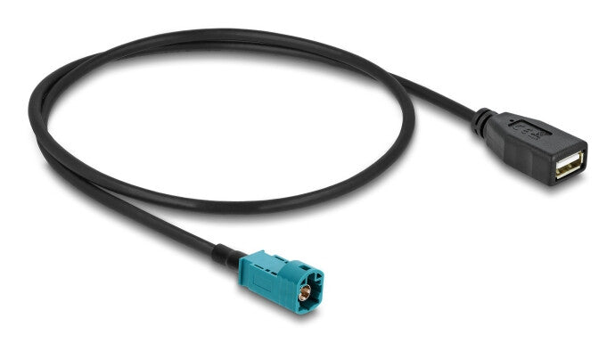 DeLOCK 90702 koaxial kabel 0,5 m HSD Z USB A Sort, Blå