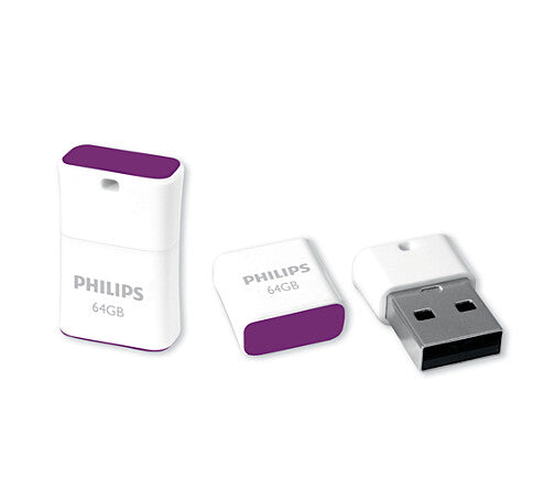 Philips FM64FD85B/00 USB-nøgle 64 GB USB Type-A 2.0 Lilla, Hvid