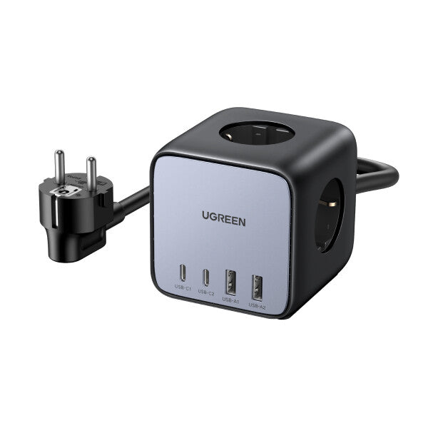 Ugreen Diginest Cube 7-in-1 3 AC stikkontakt(er) Type C 1,8 m 4 3680 W Sort