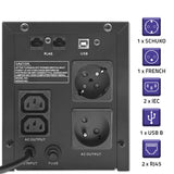 Qoltec 53770 UPS-enhed Interaktivt indgangsstik 1,5 kVA 900 W 2 AC stikkontakt(er)