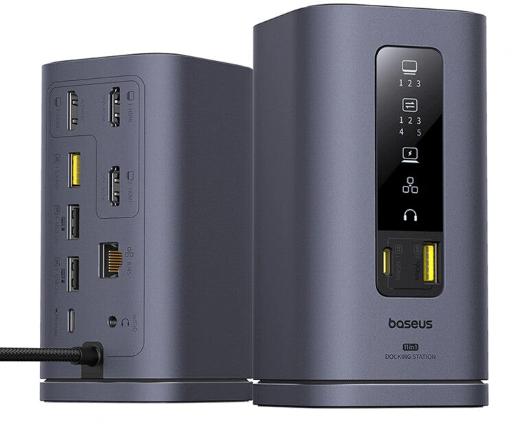 Baseus B00568101813-01 dockingstation Ledningsført USB 3.2 Gen 1 (3.1 Gen 1) Type-C Grå