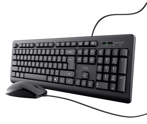 Trust TKM-250 tastatur Mus inkluderet Kontor USB QWERTZ Tysk Sort