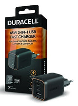 Duracell DRACUSB25-EU oplader til mobil enhed Universel Sort Vekselstrøm Hurtig opladning Indendørs