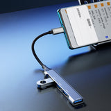 DUDAO A16T 4-in-4 USB-C Hub Ledningsført USB 3.2 Gen 1 (3.1 Gen 1) Type-C Grå