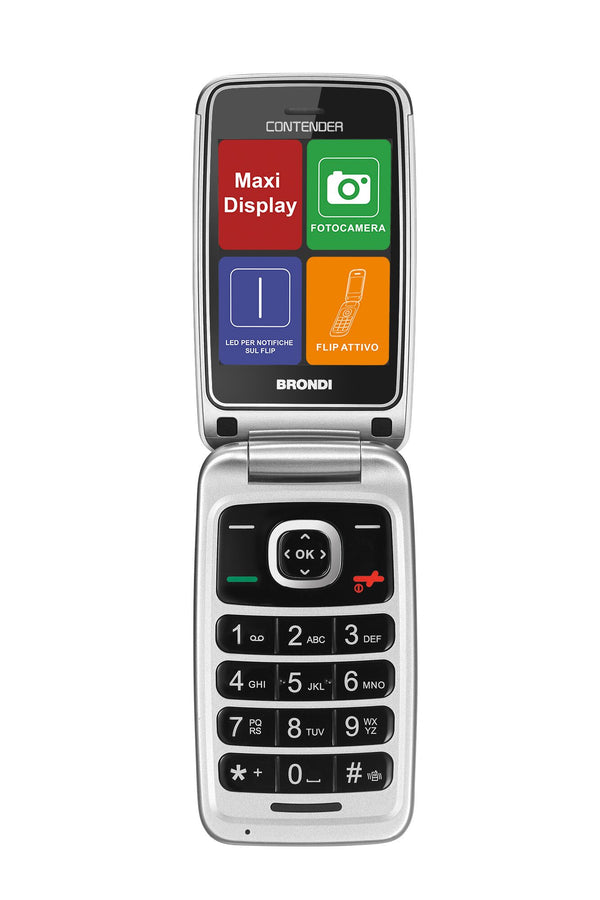 Brondi Contender 7,62 cm (3") Hvid Senior telefon