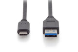 Digitus AK-300146-010-S USB-kabel USB 2.0 1 m USB C USB A 10 Gbit/sek. Sort