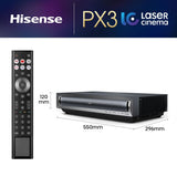 Hisense PX3 projektion-tv Ultrakort projektor med kort projiceringsafstand 2800 ANSI lumens UHD 4K (3840x2160) Sort, Mørkegrå
