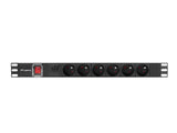 Lanberg PDU-06E-0200-BK strømforsyningsenhed (PDU) 6 AC stikkontakt(er) 1U Sort